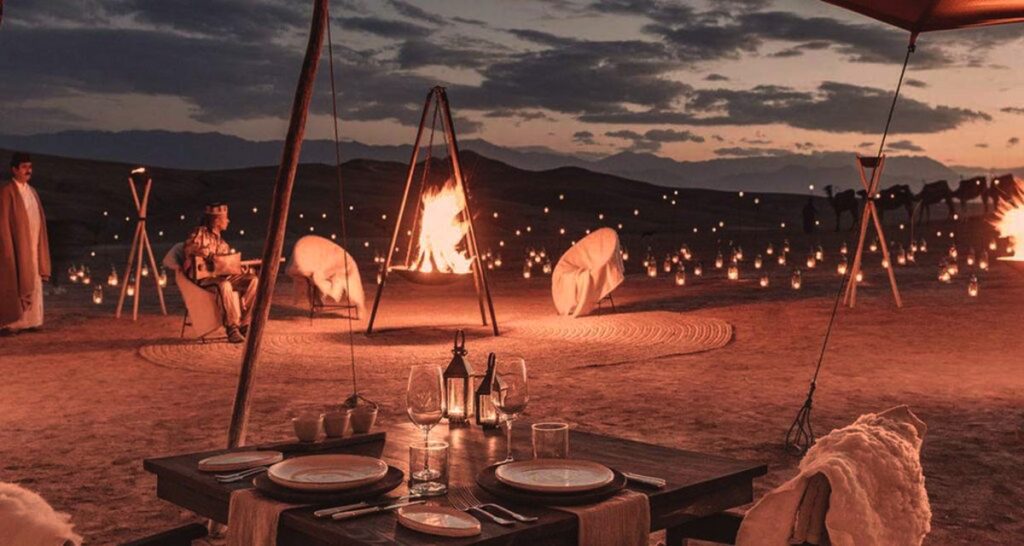 Luxury desert camp in Agafay near Marrakech