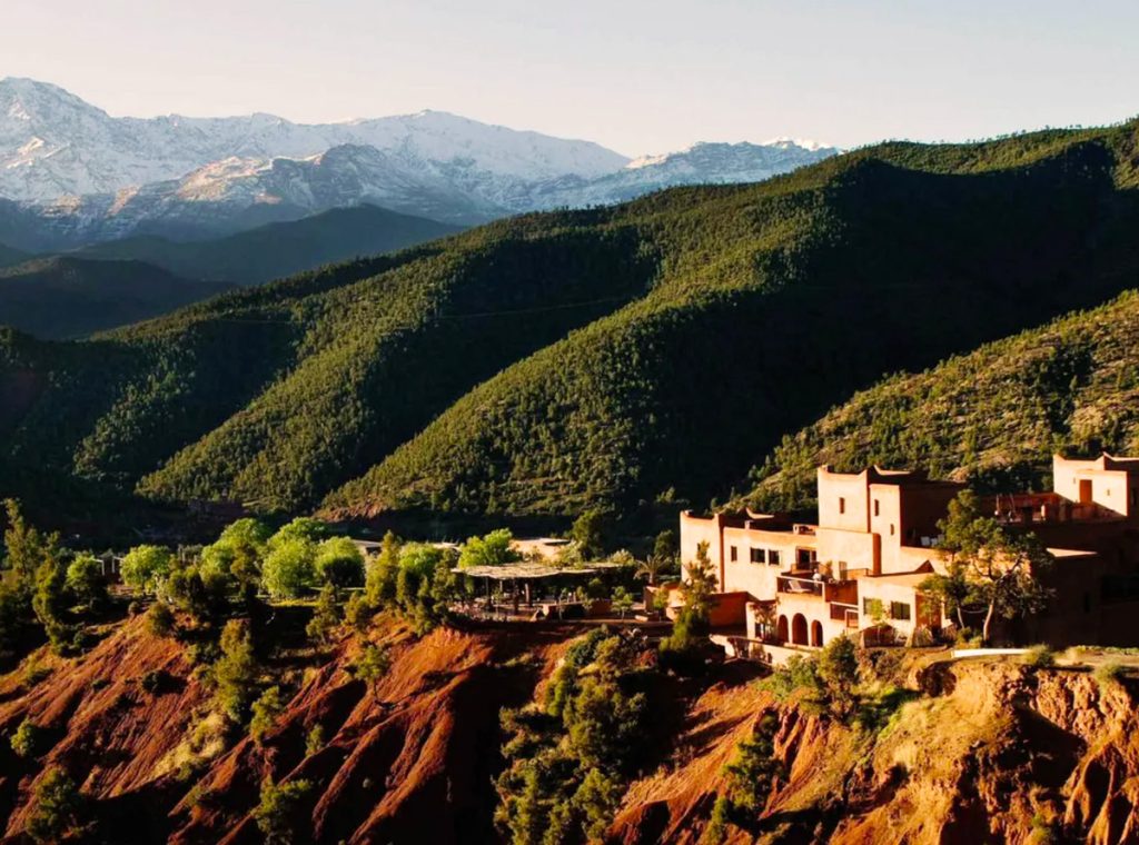Ourika Valley outside Marrakech with green landscapes