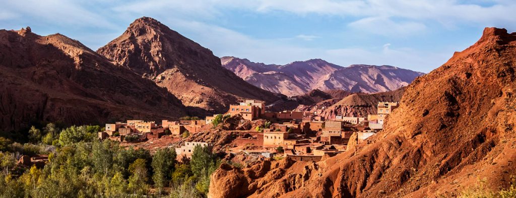 The Atlas Mountains near Marrakech, a breathtaking backdrop of rugged peaks