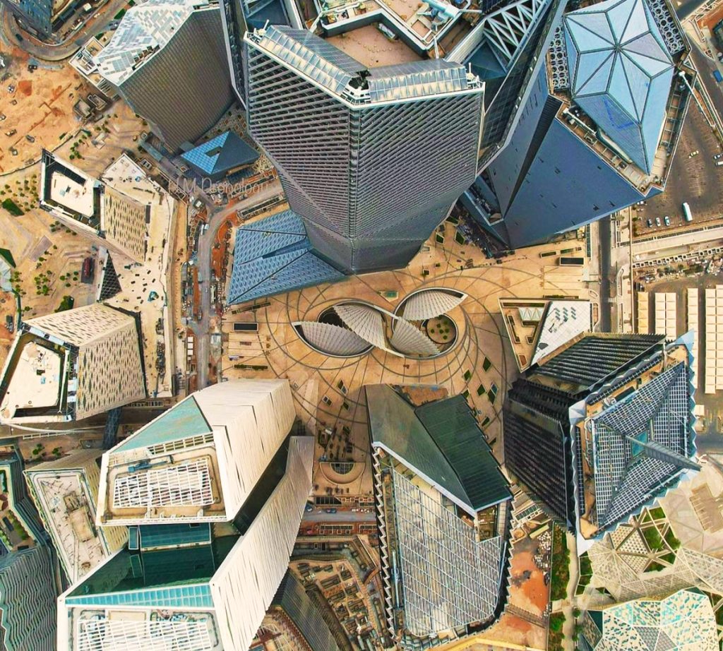 aerial shot of KAFD Riyadh