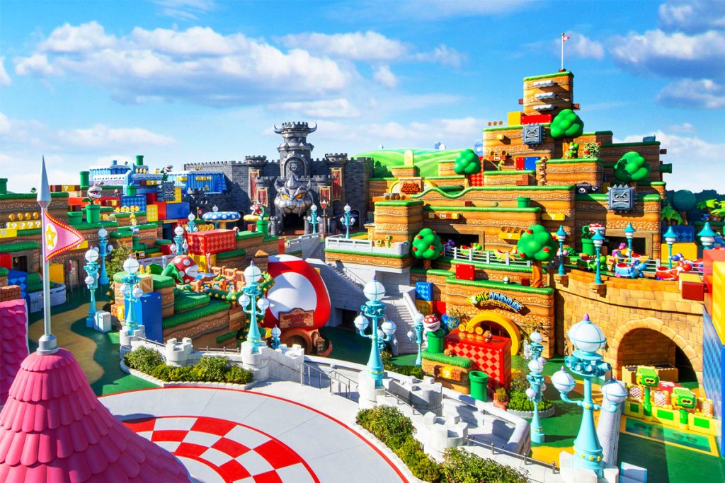 “Super Nintendo World at Universal Studios Japan in Osaka, where Mario’s world comes to life.”