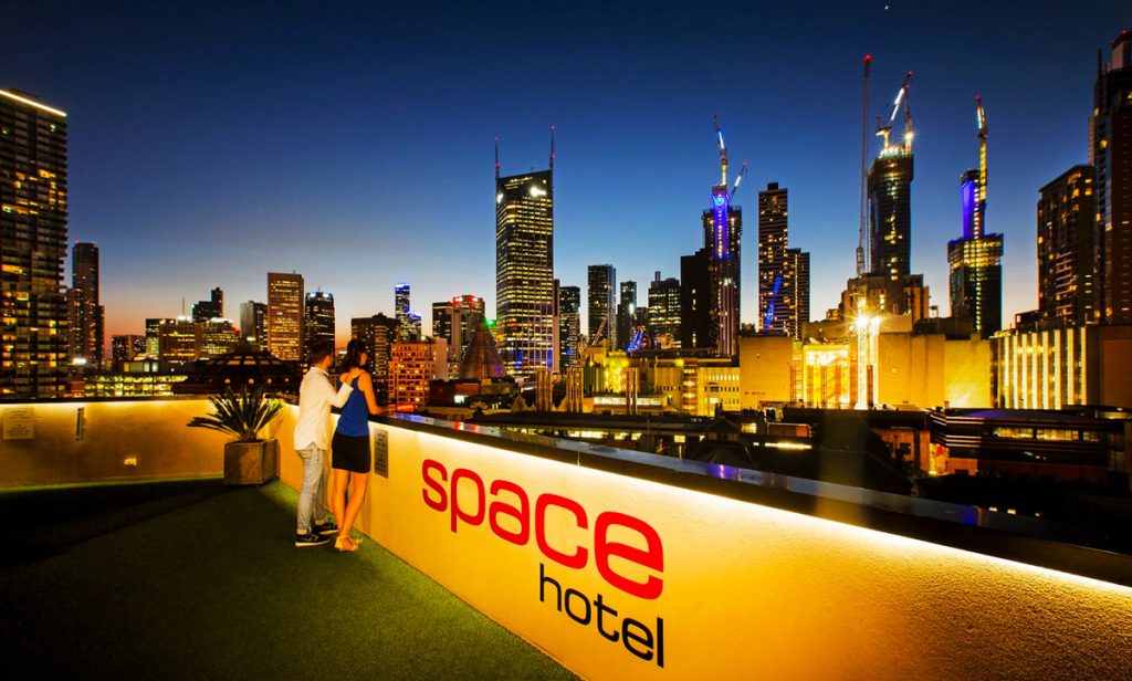 rooftop hotel with city views