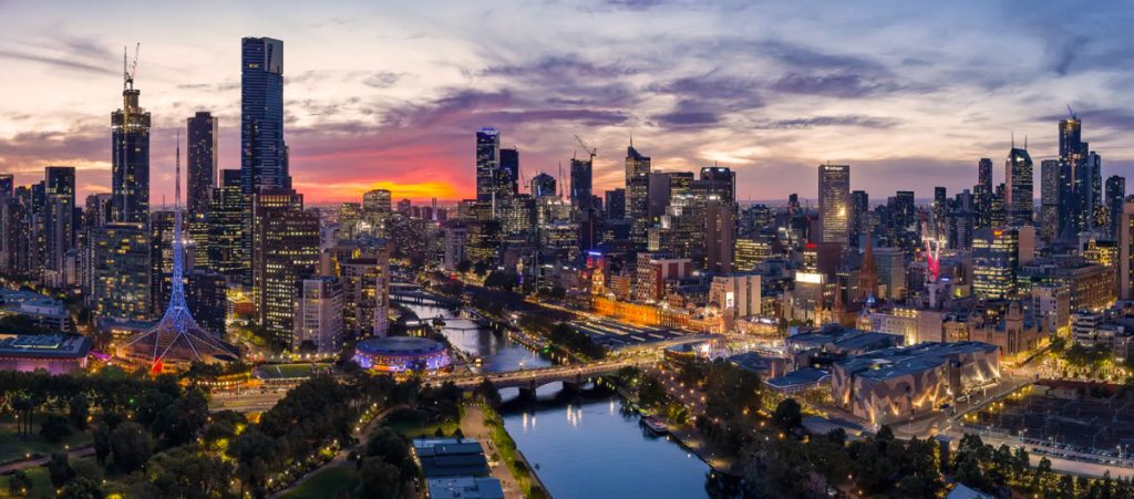 Melbourne at sunset