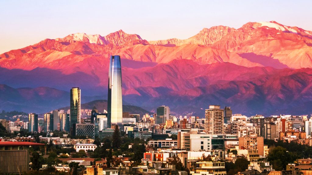 Santiago Chile city and mountains