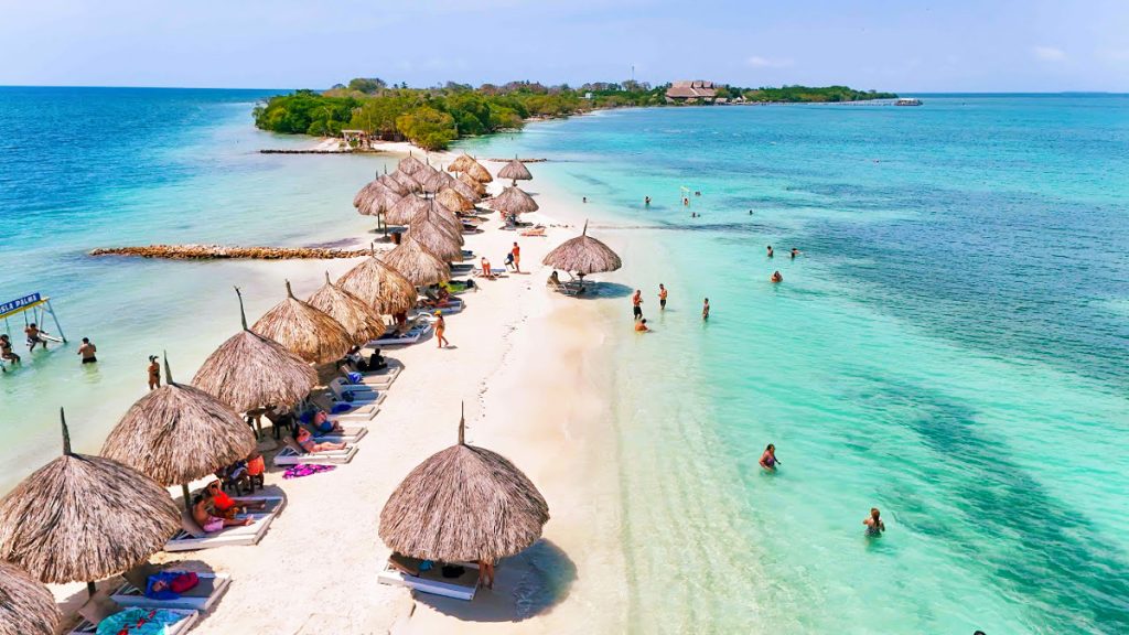 White sand beach and ocean