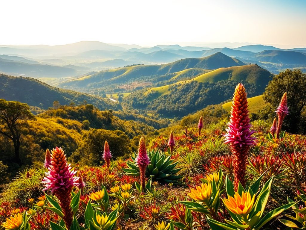 rolling hills and plants in Kenya