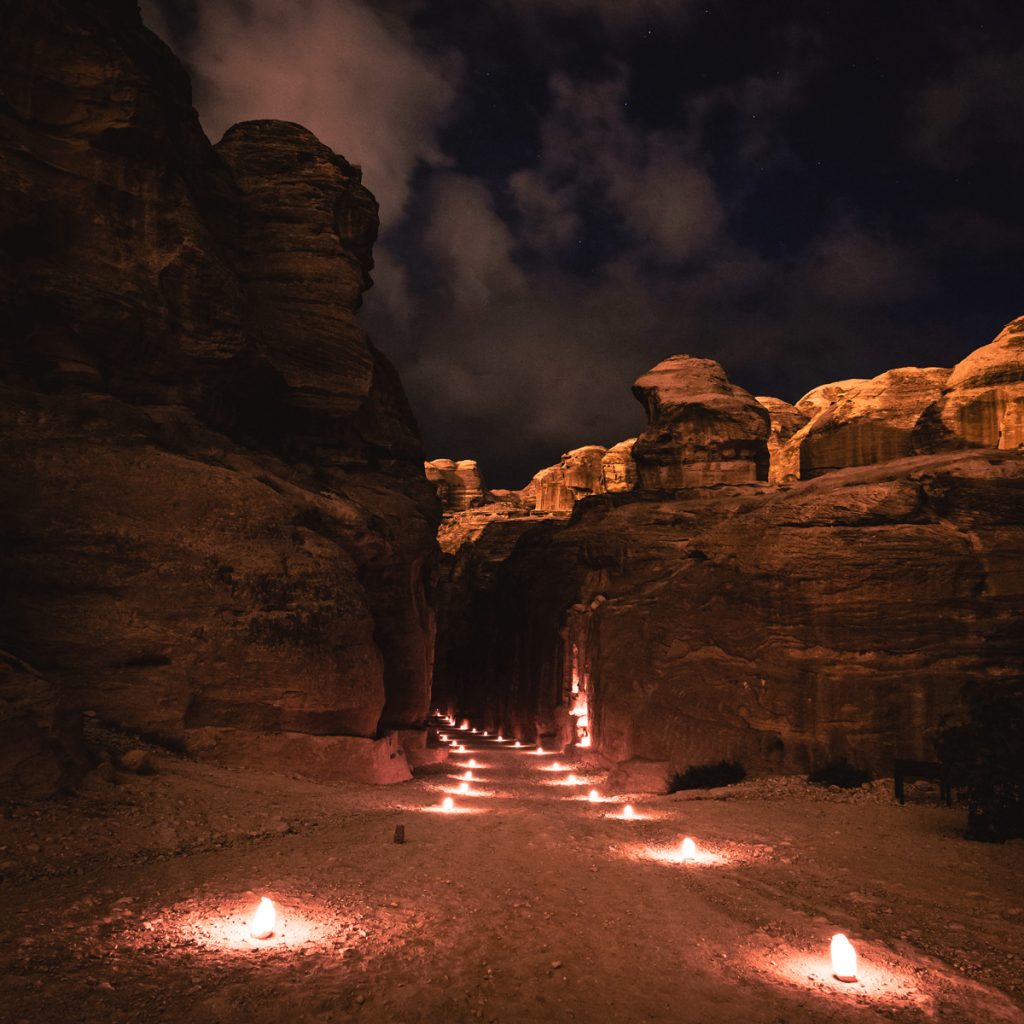 Petra at night