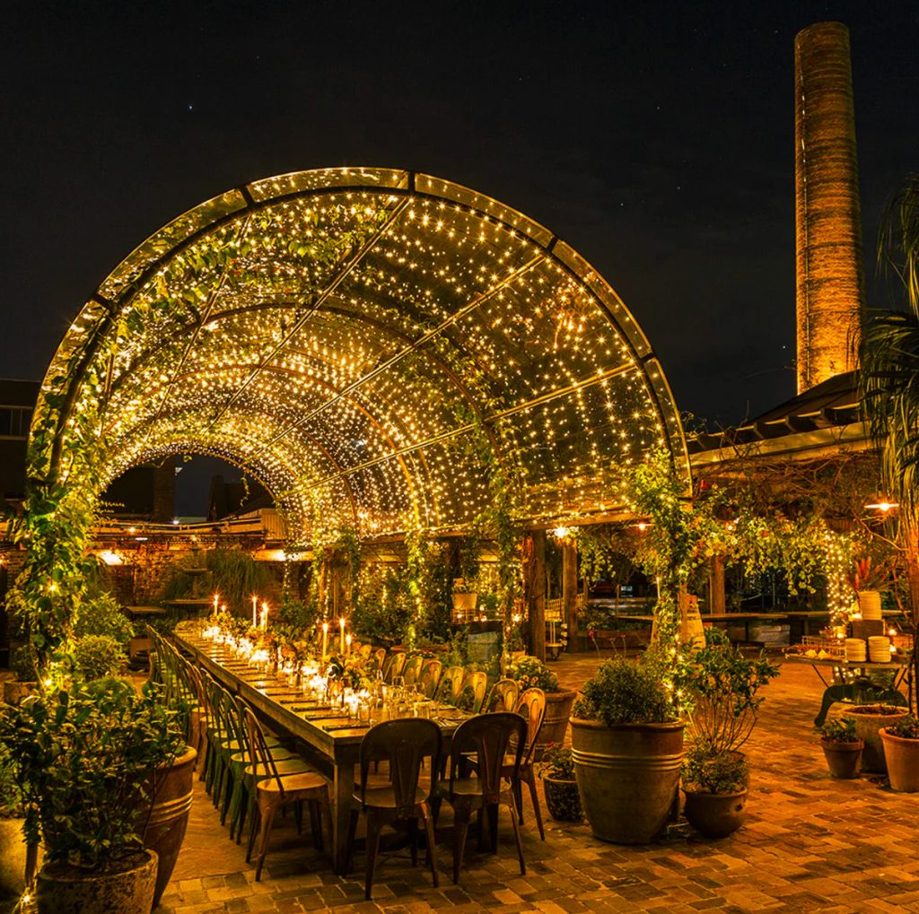 Elegant restaurant outdoor patio